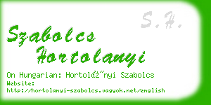 szabolcs hortolanyi business card